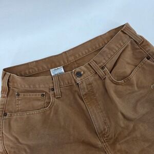 Carhartt Mens Duck Canvas Relaxed Fit Work Pants Tan Size 35x32 Durable Workwear